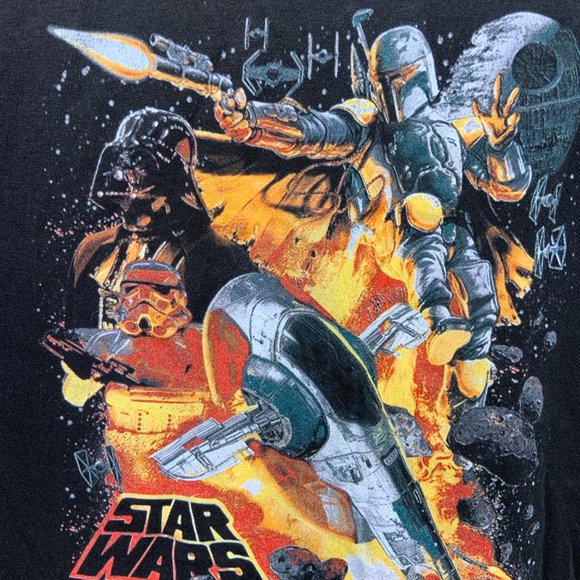 Star Wars Black T-Shirt Size Large - Picture 2 of 6